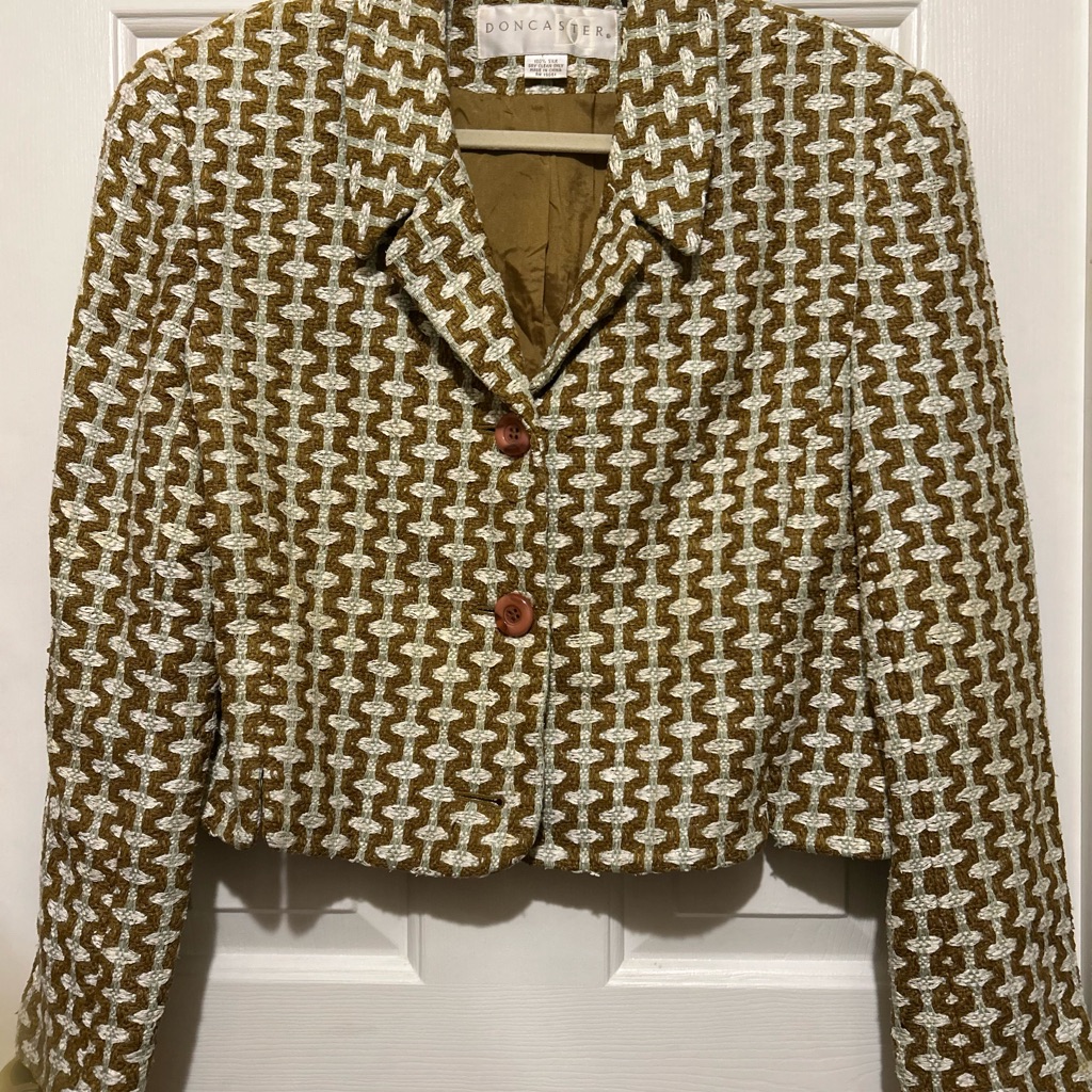 Doncaster Women's Textured Brown And Cream Blazer